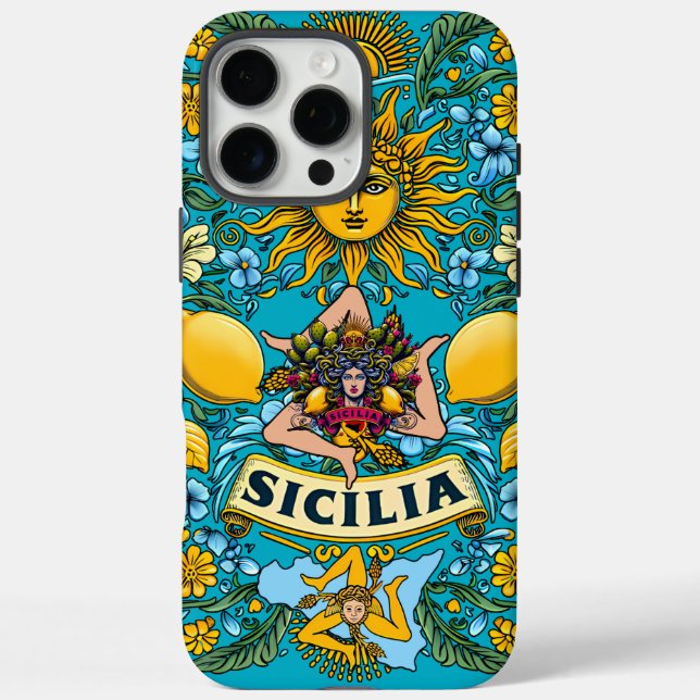 Sicilia Trinacria iPhone 16 Pro Max coque (Verso)