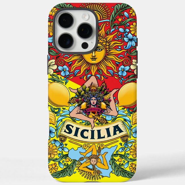 Sicilia Trinacria iPhone 16 Pro Max coque (Verso)