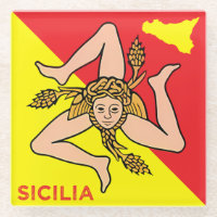 Sicilia Trinacria Sicilian Flag design