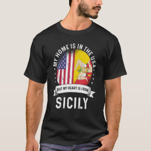 Sicilian American Patriot Grown Proud Home USA Fla T-Shirt