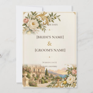 Sicilian Baroque   Cream & Antique Gold Save The Date