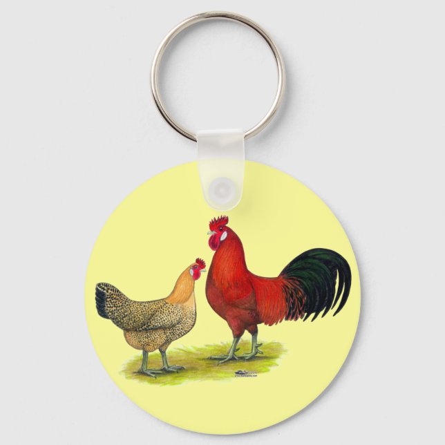 Sicilian Buttercup Chickens Keychain (Front)