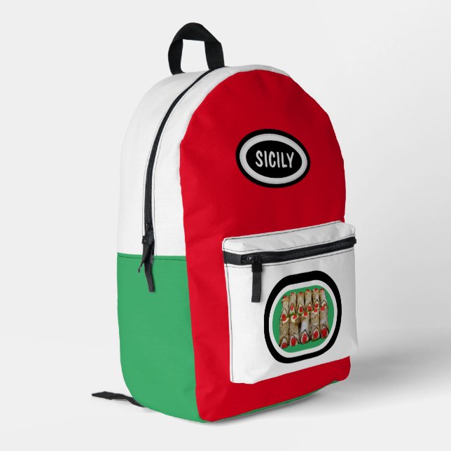 Sicilian cannoli Printed Backpack (Back Corner Left)