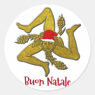 Sicilian Christmas Trinacria  Classic Round Sticker