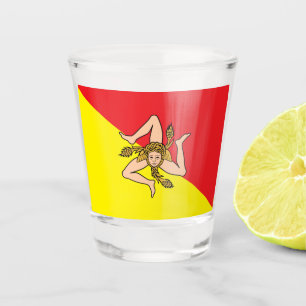 Sicilian Flag & Sicily country patriot /sports Shot Glass