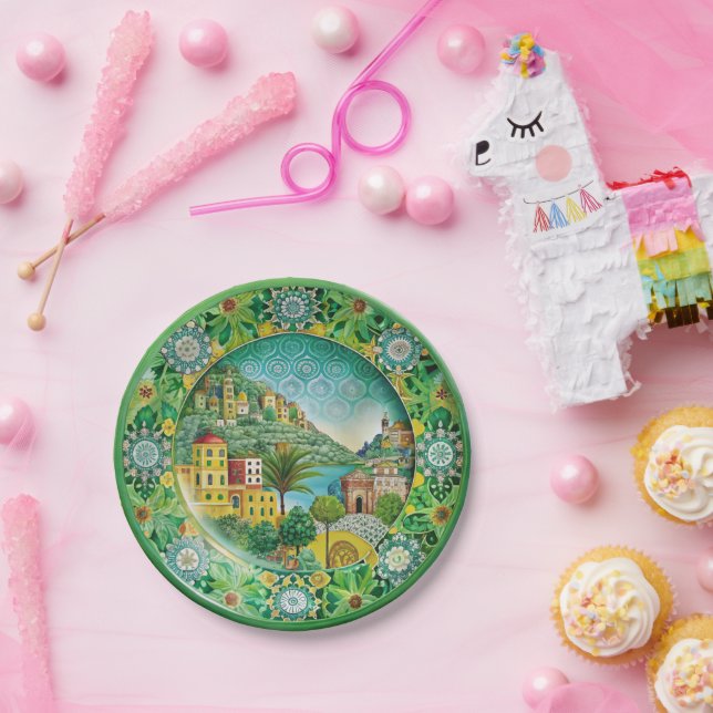 Sicilian Green: Melamine Paper Plate (Party)