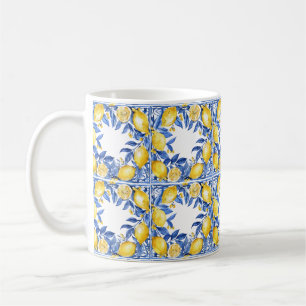 Sicilian Lemon Tiles Pattern Mediterranean Dolce Coffee Mug