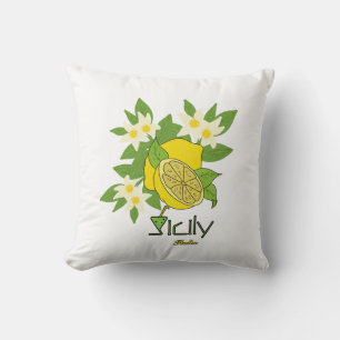 Sicilian Lemon Tree – Fresh Italy Inspired Design Throw Pillow