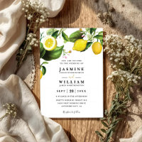 Sicilian Lemon Tree Rustic Elegant QR Code Wedding