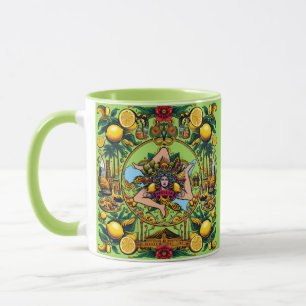 Sicilian lemons Trinacria Design Mug