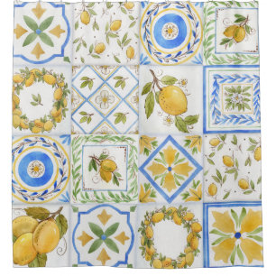 Sicilian Lemons Watercolor Square Pattern