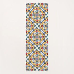 Sicilian Majolica Colourful Tile Pattern Yoga Mat