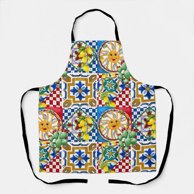 Sicilian,majolica,tiles,lemons   apron (Front)