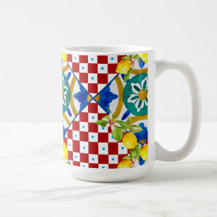 Sicilian,majolica,tiles,lemons  coffee mug