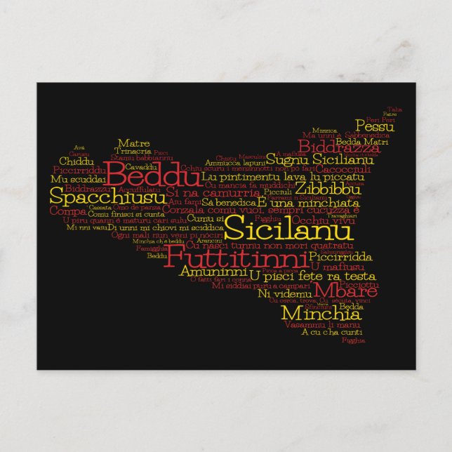 Sicilian Map Postcard (Front)