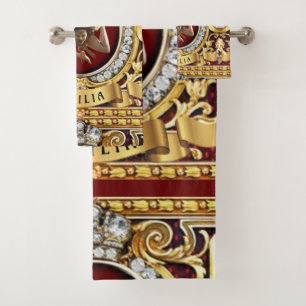 Sicilian Medusa Trinacria Gift Guest Bath Towel Set