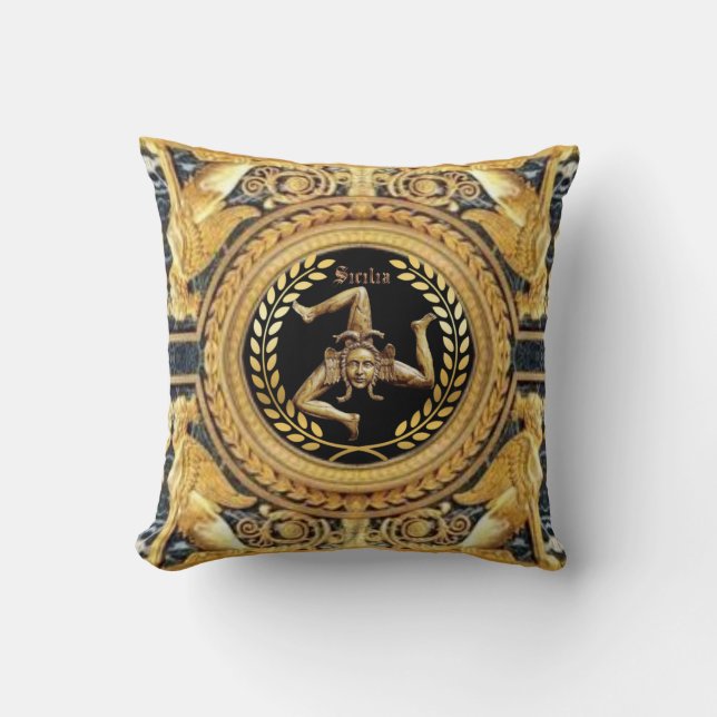 Sicilian Medusa with Sphinges Pillow (Front)