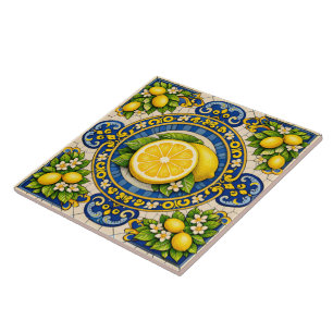 Sicilian pattern lemons ceramic tile