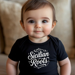 Sicilian Roots Classic Typography Baby Bodysuit