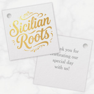 Sicilian Roots – Gold Foil Italian Heritage Favour Tags