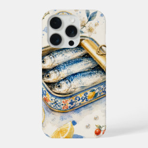 Sicilian Sardine Watercolor Art iPhone 15 Pro Case
