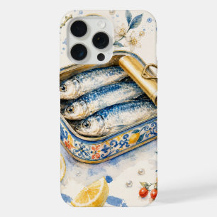 Sicilian Sardine Watercolor Art iPhone 15 Pro Max Case