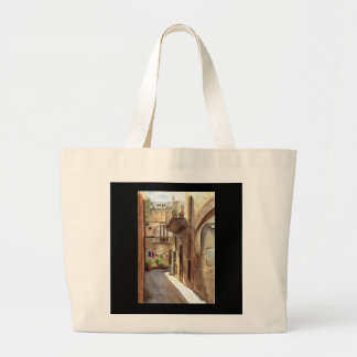 Sicilian street large tote bag