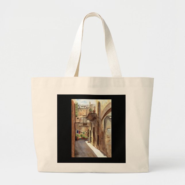 Sicilian street large tote bag (Front)