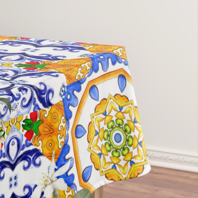 Sicilian style,lemons,majolica  tablecloth (In Situ)