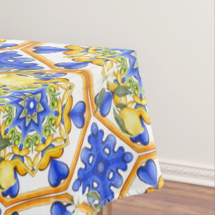 Sicilian style,lemons,majolica  tablecloth
