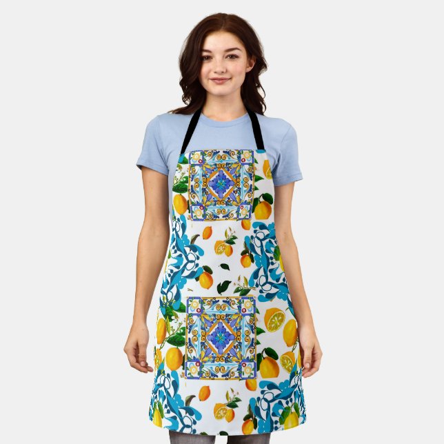 Sicilian style,majolica,lemons        apron (Worn)