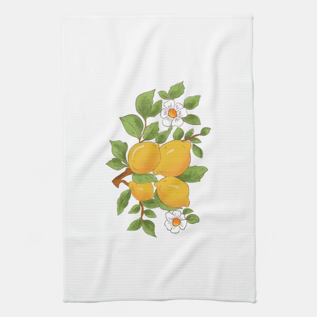 Sicilian style,majolica,lemons               kitchen towel (Vertical)
