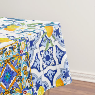 Sicilian style,majolica,lemons    tablecloth