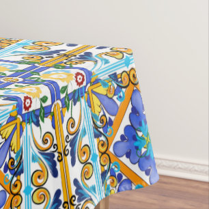 Sicilian style,majolica,lemons           tablecloth