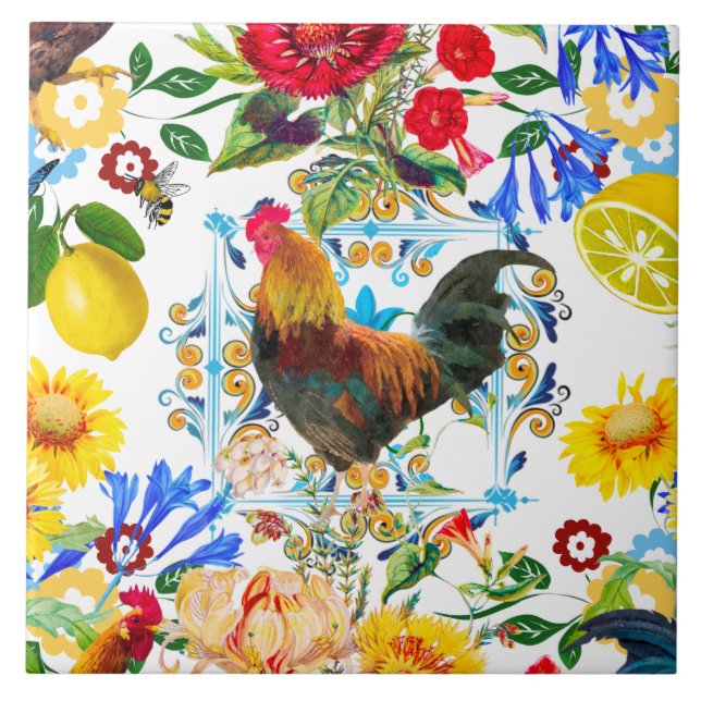 Sicilian style,majolica,lemons                tile (Front)