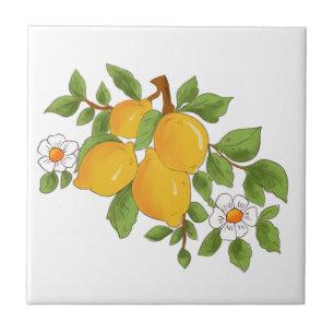 Sicilian style,majolica,lemons            tile