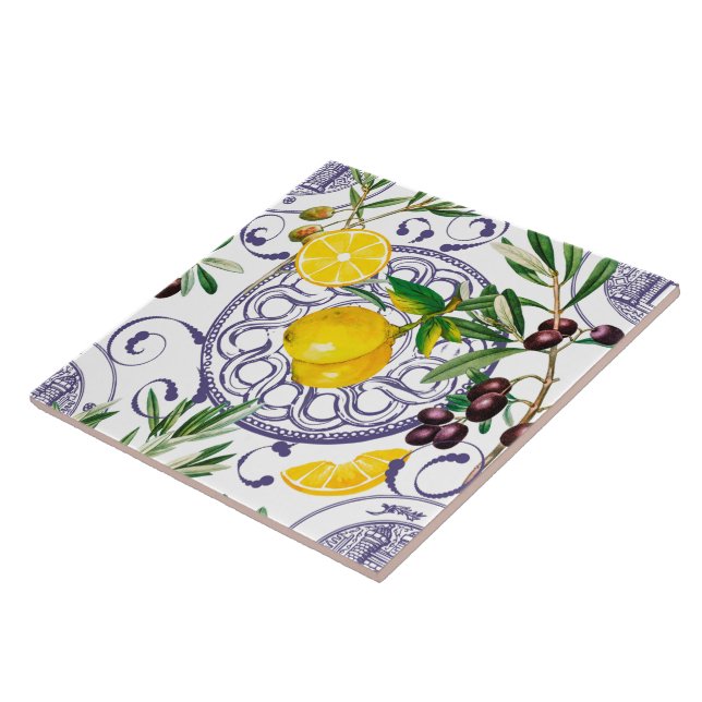 Sicilian style,majolica,lemons                tile (Side)