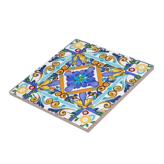 Sicilian style,majolica,lemons        tile (Side)