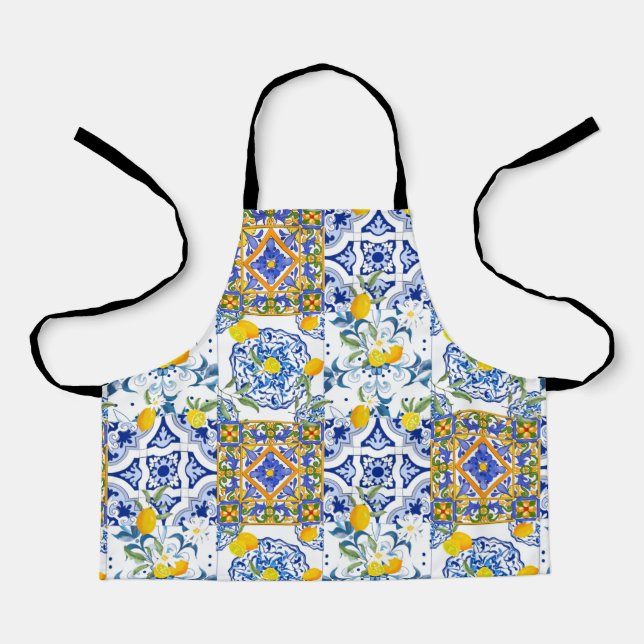 Sicilian style,summer art All-Over Print Apron (Front)