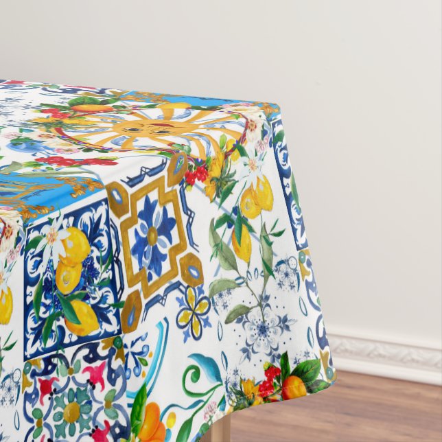 Sicilian style,summer art,lemons    tablecloth (In Situ)