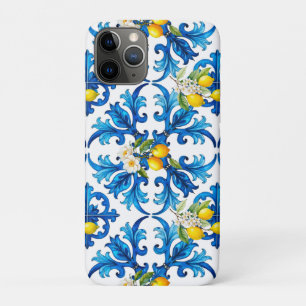 Sicilian,summer,lemon,mosaic,blue, iPhone 11 Pro Case