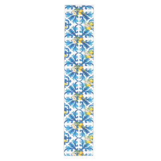 Sicilian,summer,lemon,mosaic,blue, Medium Table Runner