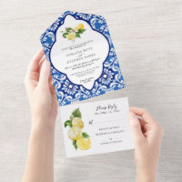 Sicilian Summer Lemons - All in One Wedding Invite