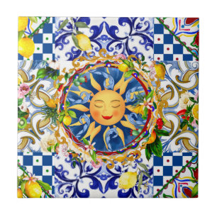 Sicilian sun,lemon,mediterranean tiles, tile