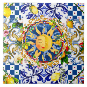 Sicilian sun,lemon,mediterranean tiles, tile