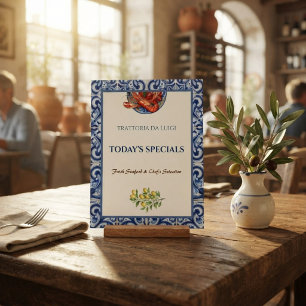 Sicilian Tile Seafood Restaurant Today's Specials Acrylic Sign