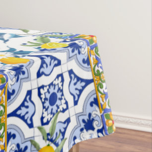 Sicilian tiles,lemons,majolica tablecloth