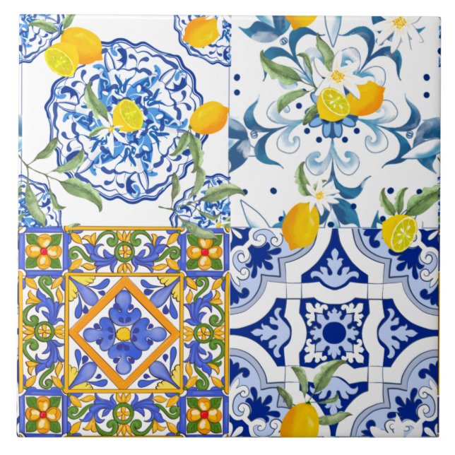 Sicilian tiles,majolica,lemon, tile (Front)