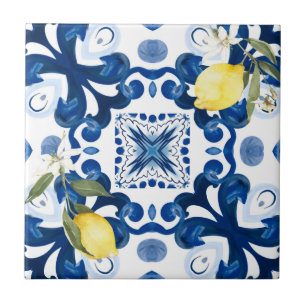 Sicilian tiles,majolica,lemon, tile