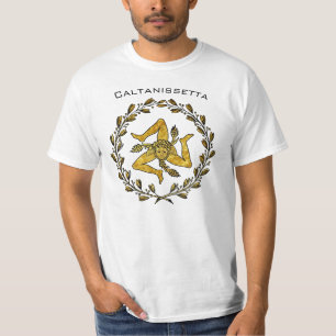 Sicilian Trinacria and Olive Wreath Personalize T-Shirt